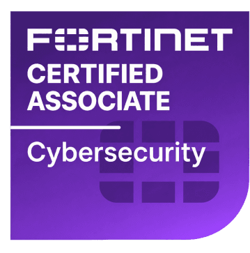 Fortinet Certified Associate Cybersecurity certification badge